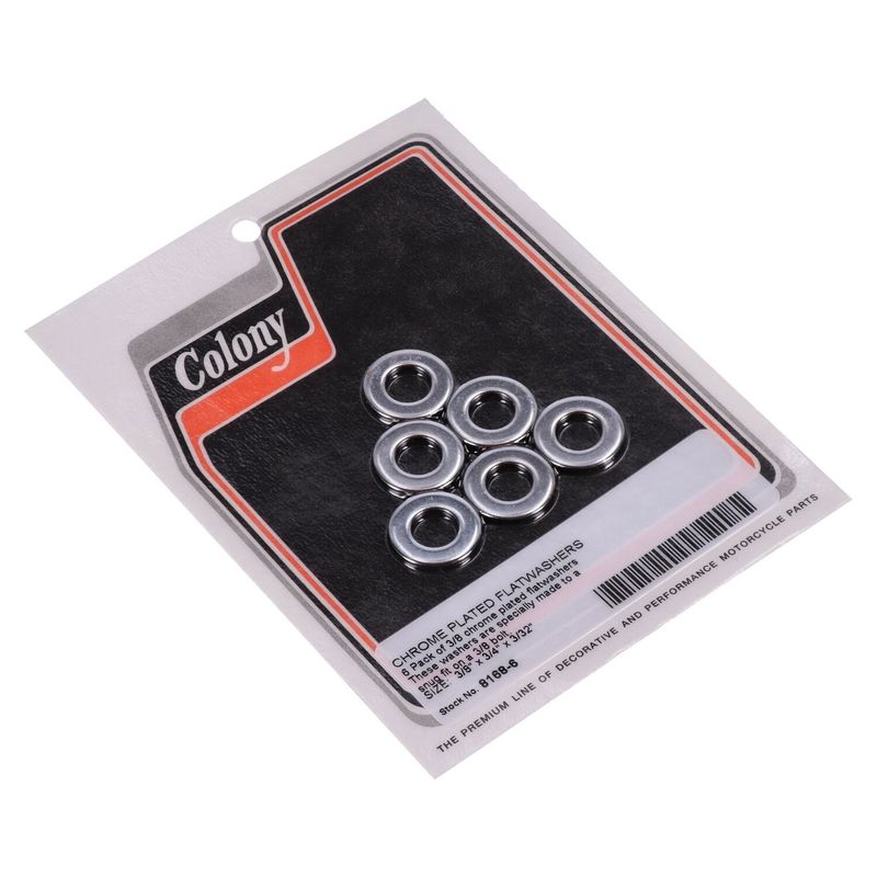 Brickor bultar Colony Flatwashers 3/8" 3/4 3/32 krom 8168-6 (6-pack)