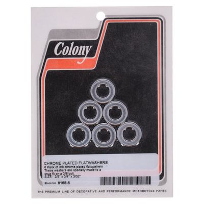 Brickor bultar Colony Flatwashers 3/8" 3/4 3/32 krom 8168-6 (6-pack)