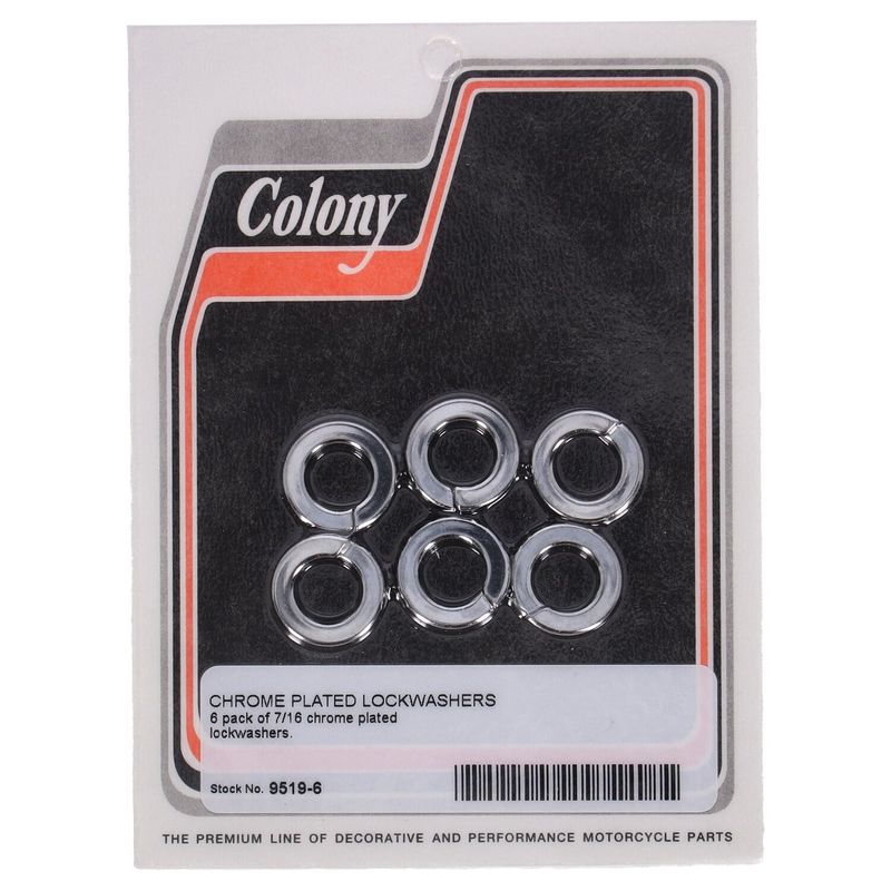 Låsbrickor Colony 7/16" krom 9519-6 (6-pack)