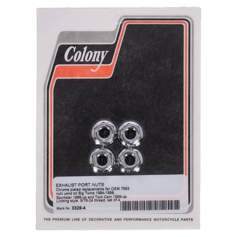Mutter Colony 5/16-24 krom (4-pack)