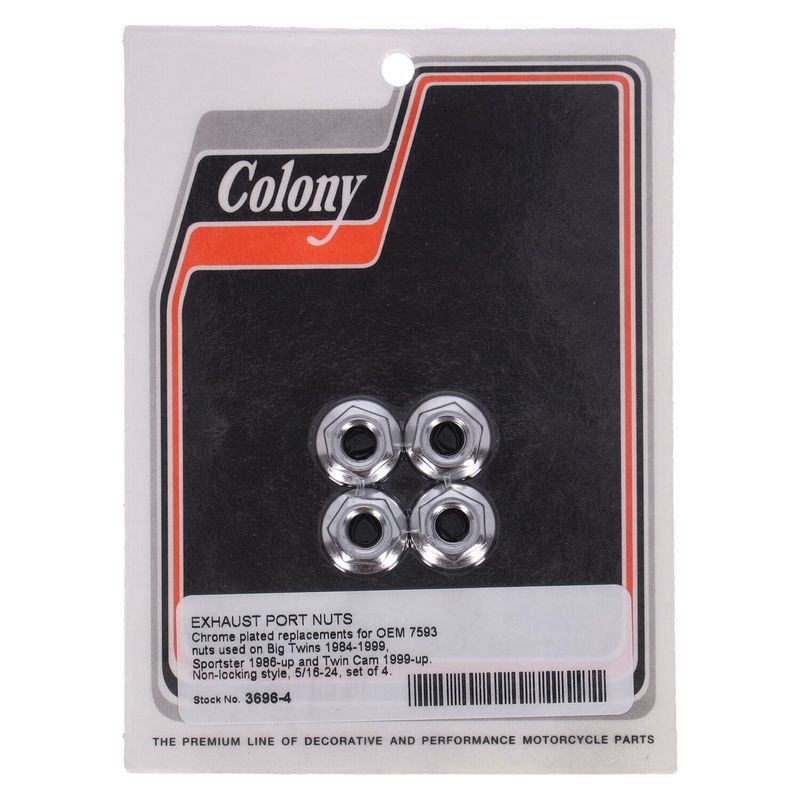 Mutter Colony Non 5/16-24 krom (4-pack)