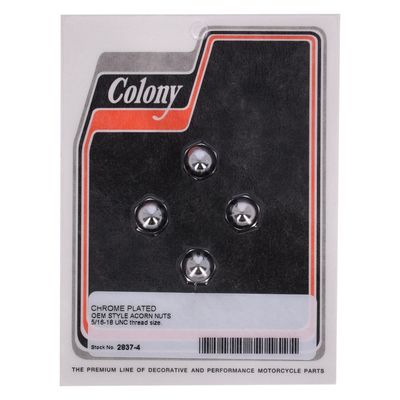 Mutter Colony Acorn 5/16-18 krom (4-pack)