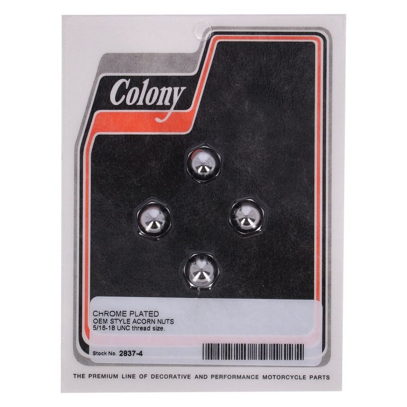 Mutter Colony Acorn 5/16-18 krom (4-pack)