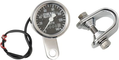 Hastighetsmätare Drag Specialties 140 2 2-1 1-7/8" krom svart
