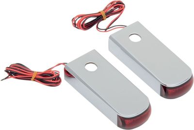 Positionsljus Alloy Art LED Softail 85-17 krom/röd