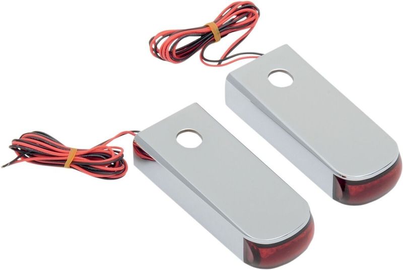 Positionsljus Alloy Art LED Softail 85-17 krom/röd