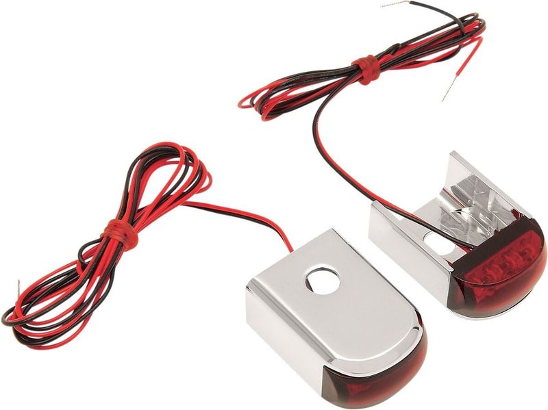 Positionsljus Alloy Art LED krom röd Dyna 91-05