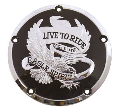 Derbylock V-Factor Eagle Spirit svart krom Big Twin 99-upp
