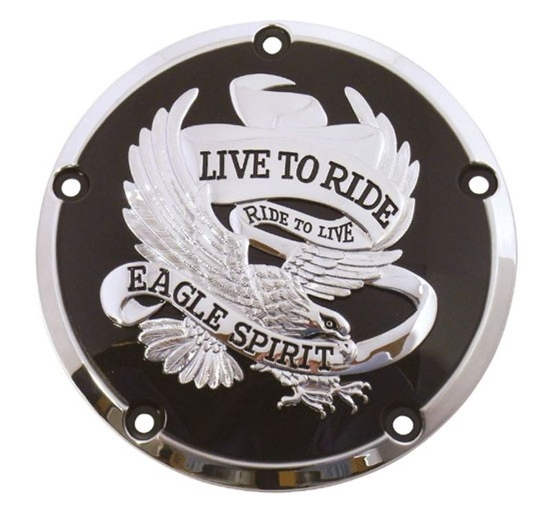 Derbylock V-Factor Eagle Spirit svart krom Big Twin 99-upp