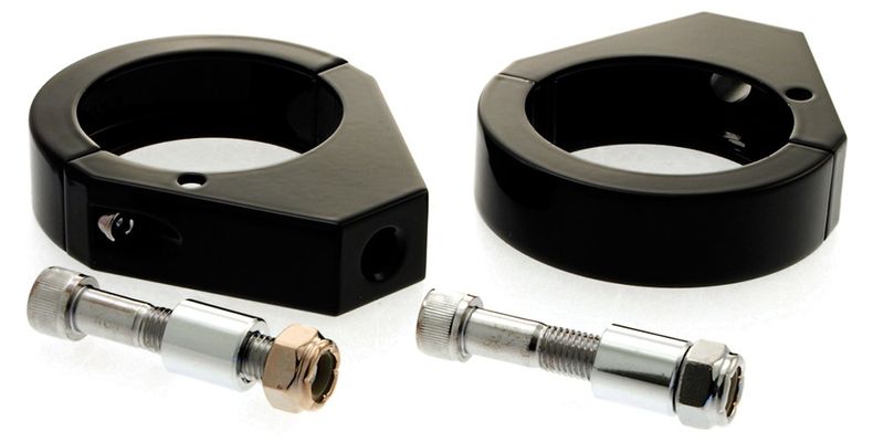Blinkersfäste 49mm gaffel V-Rod & Dyna 06-upp, svarta