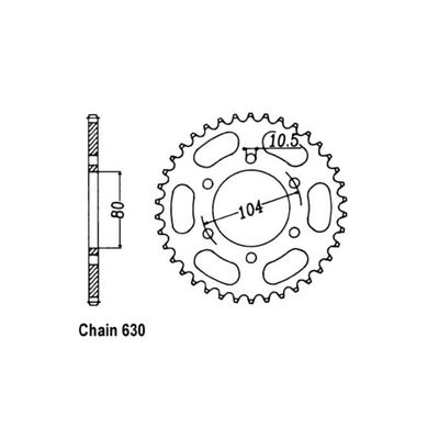 Bakdrev JT Sprockets 501.33 Kawasaki all Z1000D1 m.fl.