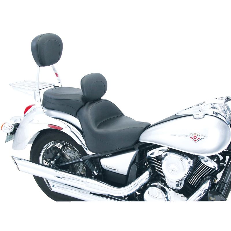 Sadel Mustang 1 2 bred svart justerbar Kawasaki Vulcan 900 Classic m.fl.