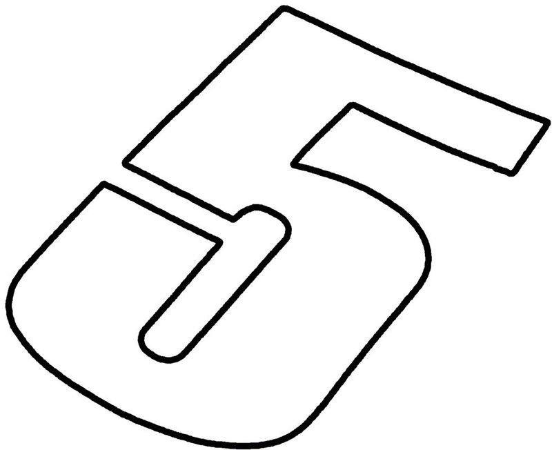 Skyltsiffra 15 cm 5 vit