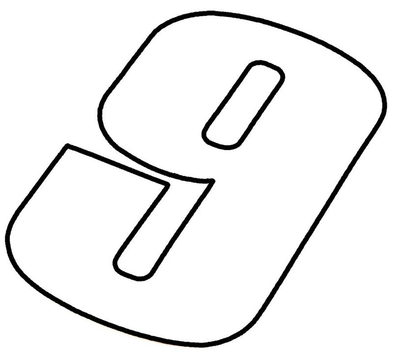 Skyltsiffra 15 cm 9 vit