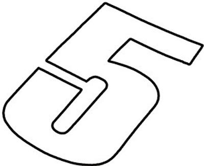 Skyltsiffra 11,5 cm 5 vit