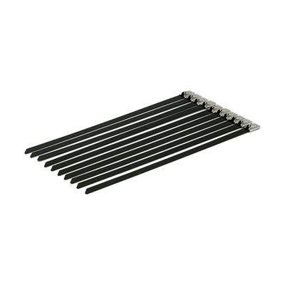 Buntband MCS 8" lång (10-pack) svart rostfri