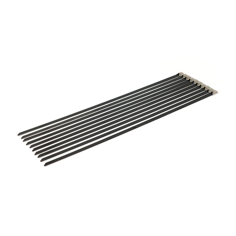 Buntband MCS 14.25 lång svart rostfri (10-pack)