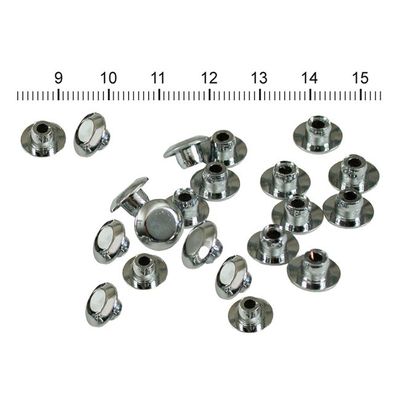 Skruvkåpor svampformade intryckbara insex MCS M6 krom (25-pack)