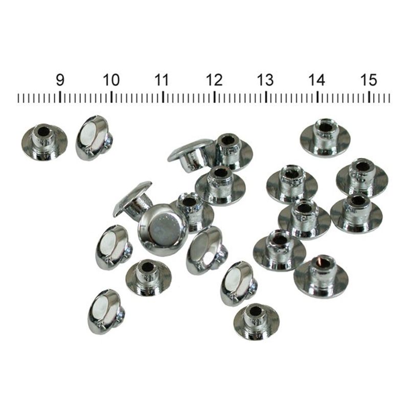 Skruvkåpor svampformade intryckbara insex MCS M6 krom (25-pack)