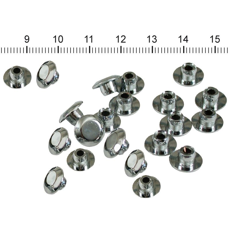 Skruvkåpor svampformade intryckbara insex MCS M6 krom (25-pack)