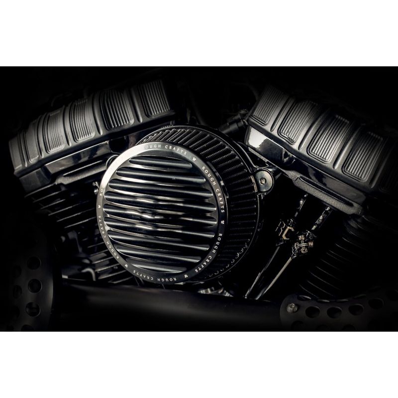 Luftfilterlock Rough Crafts Sucker svart Softail 18-24
