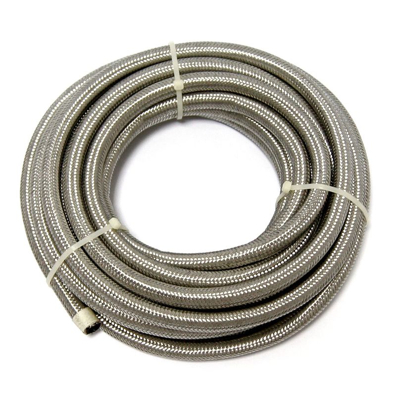 Bränsleslang MCS 5/16" 8mm flätad rostfri klar