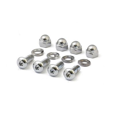 Monteringssats nummerplåt MCS Buttonhead Acorn krom universal
