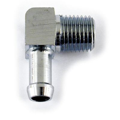 Nippel oljeslang 90° MCS 1/4" NPT till 5/16" krom