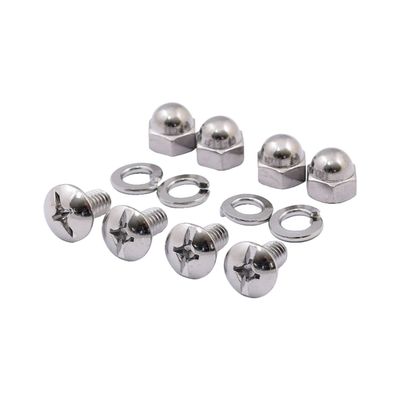 Monteringssats nummerplåt MCS Mushroom Acorn krom universal