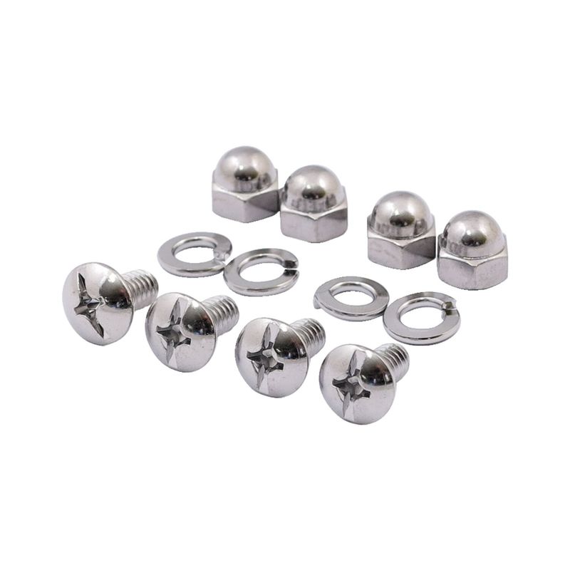 Monteringssats nummerplåt MCS Mushroom Acorn krom universal