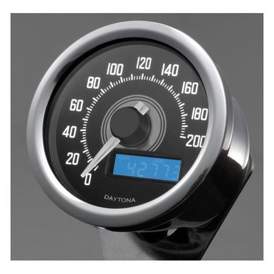 Hastighetsmätare Daytona Velona 200km 60mm rostfri