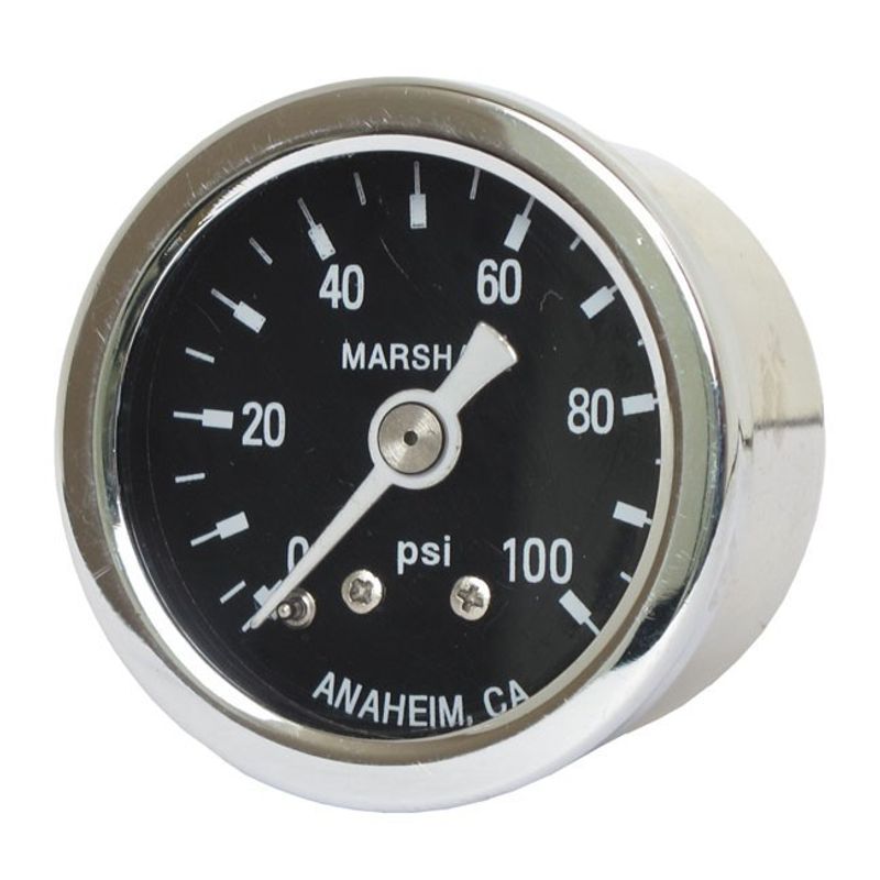 Oljetrycksmätare Marshall 0 100 PSI rostfri svart