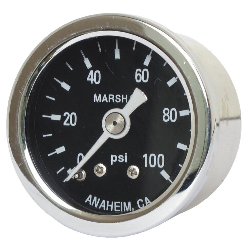Oljetrycksmätare Marshall 0 100 PSI rostfri svart