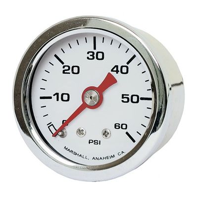 Oljetrycksmätare Marshall 0 60 PSI rostfri vit