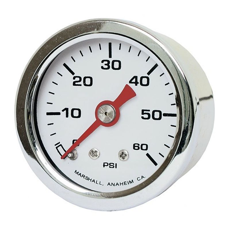 Oljetrycksmätare Marshall 0 60 PSI rostfri vit