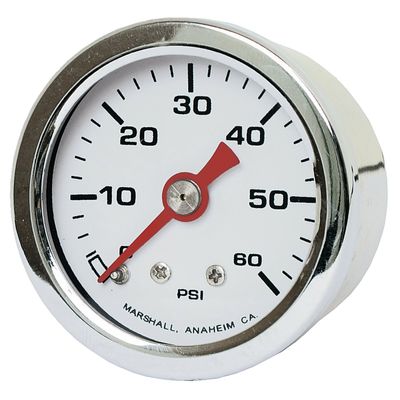 Oljetrycksmätare Marshall 0 60 PSI rostfri vit