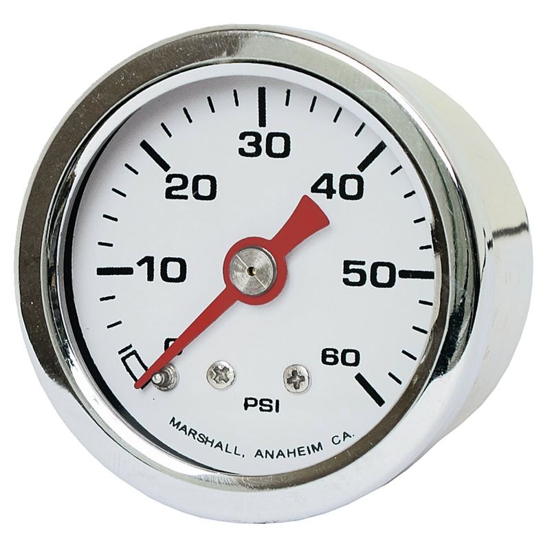 Oljetrycksmätare Marshall 0 60 PSI rostfri vit