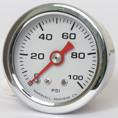 Oljetrycksmätare Marshall 0 100 PSI rostfri vit