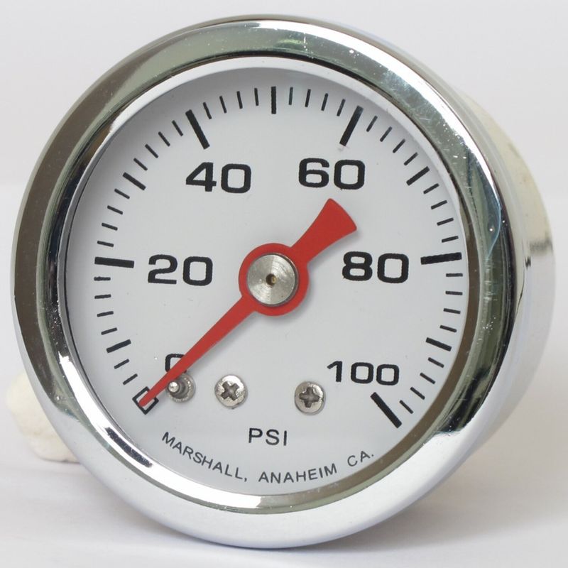 Oljetrycksmätare Marshall 0 100 PSI rostfri vit