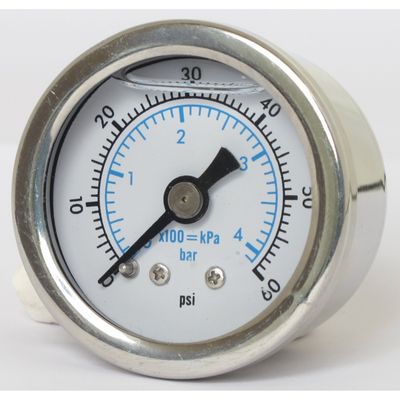 Oljetrycksmätare Marshall 0 60 PSI rostfri vit dubbel