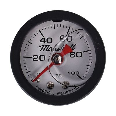 Oljetrycksmätare Marshall 0 100 PSI svart/vit
