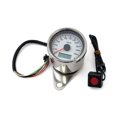 Hastighetsmätare MCS Stoker 60mm Compatible with stock 96-03 H-D vit
