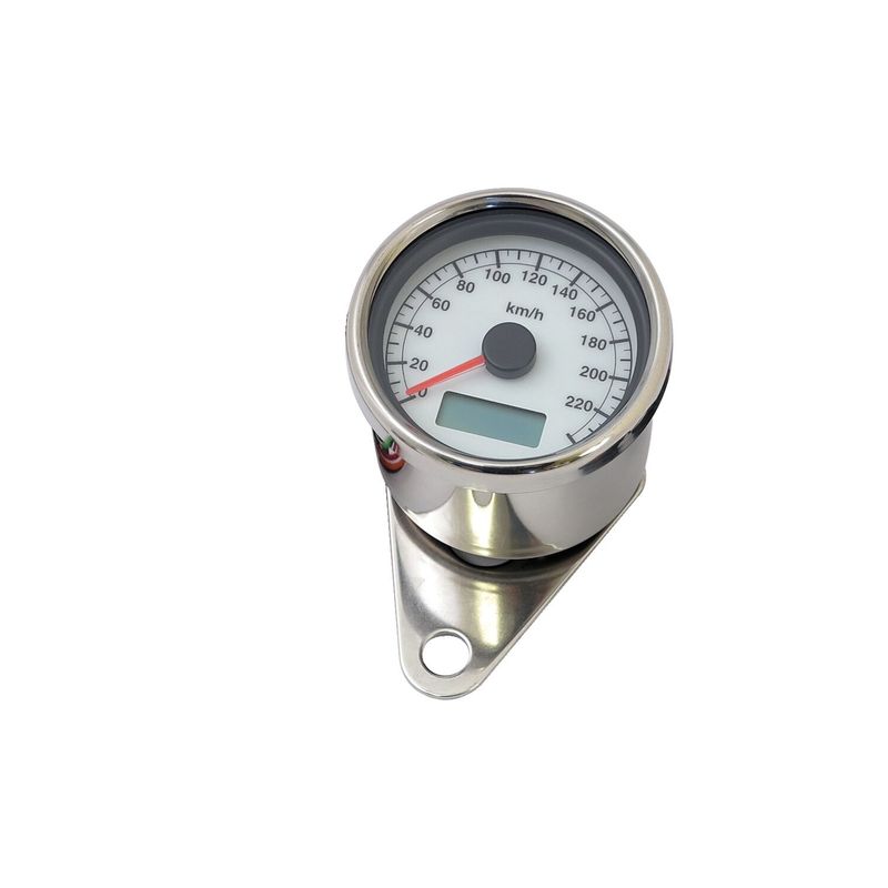 Hastighetsmätare MCS Stoker 60mm Compatible with stock 96-03 H-D vit