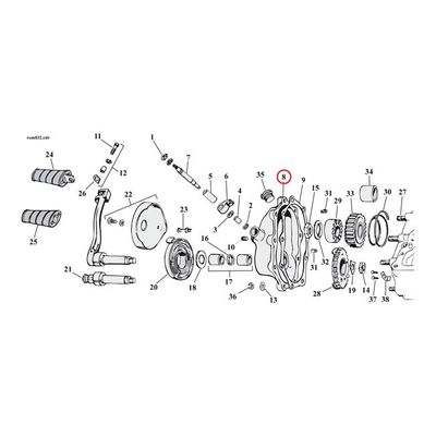 Kåpa växellåda MCS polerad 4-speed OHV & Flathead Big Twin