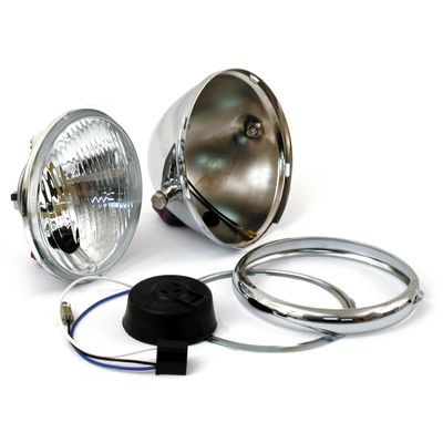 Strålkastare MCS Bates H4 5-3/4" krom