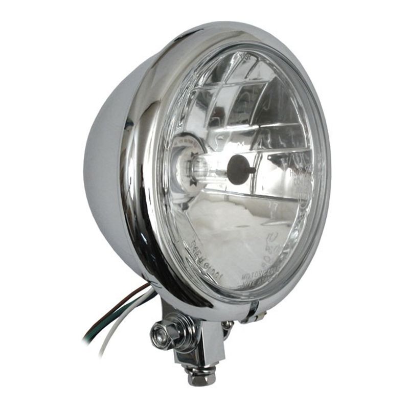 Strålkastare MCS Bates H4 5-3/4" universal krom