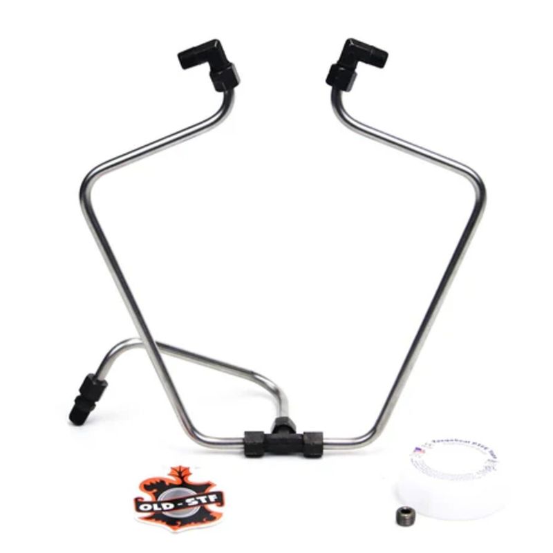 Oljeslang Paughco Old STF dubbel rostfri Shovelhead 66-84