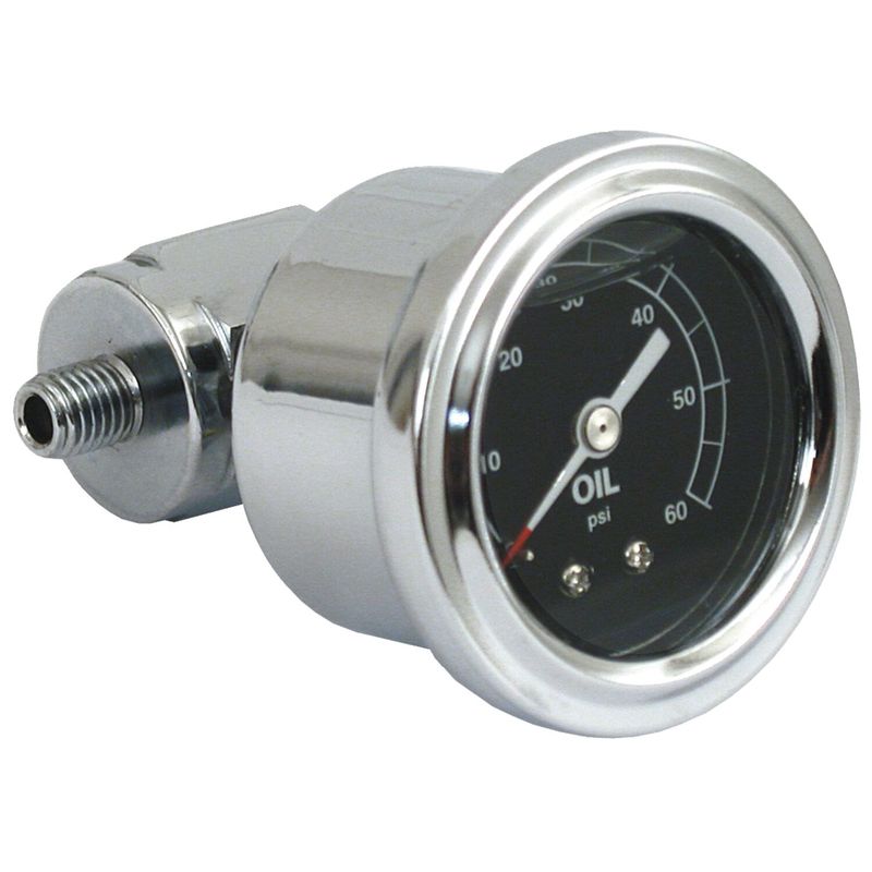 Oljetrycksmätare MCS 0 60 PSI krom Big Twin 66-70