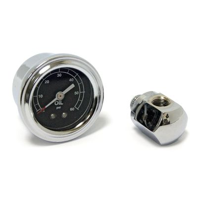 Oljetrycksmätare MCS 0 60 PSI krom Big Twin 71-84