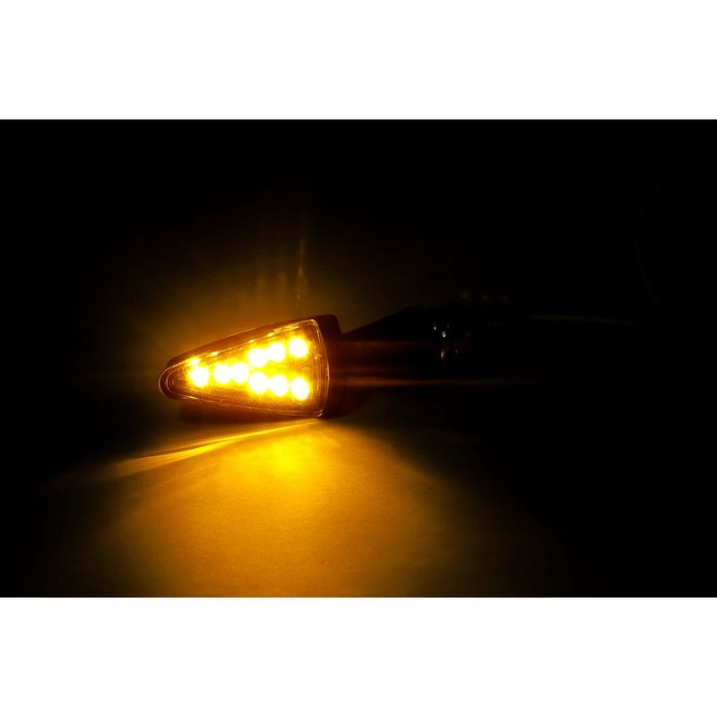 Blinkers LED MCS Peak svart hus klar lins universal